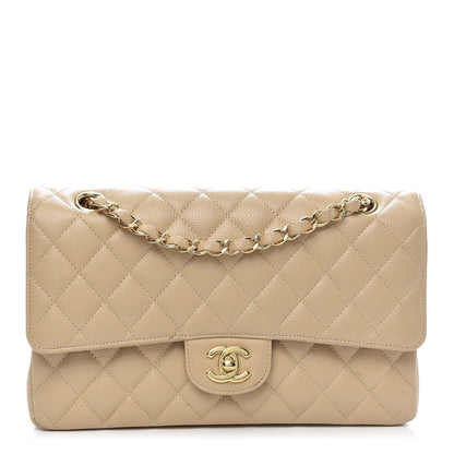 Chanel Caviar Quilted Medium Double Flap Beige Clair 1 of 10