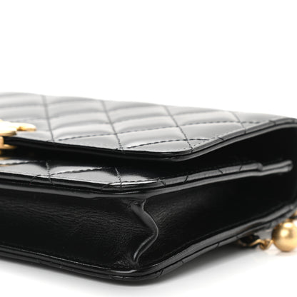 Chanel Calfskin Quilted Perfect Fit Wallet On Chain WOC Black 9 of 9
