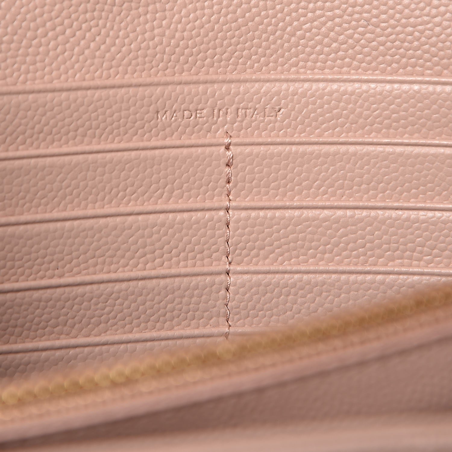 Saint Laurent Grain De Poudre Matelasse Chevron Monogram Chain Wallet Pale Pink 7 of 7