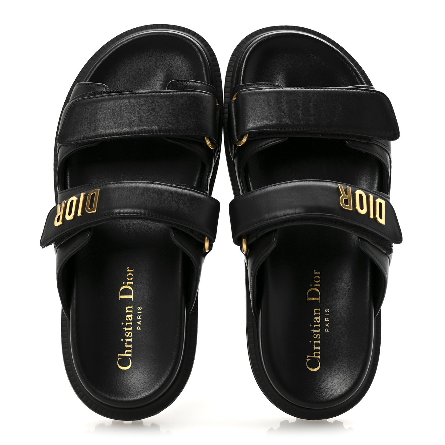 Lambskin Dioract 10mm Slide Sandals 36 Black