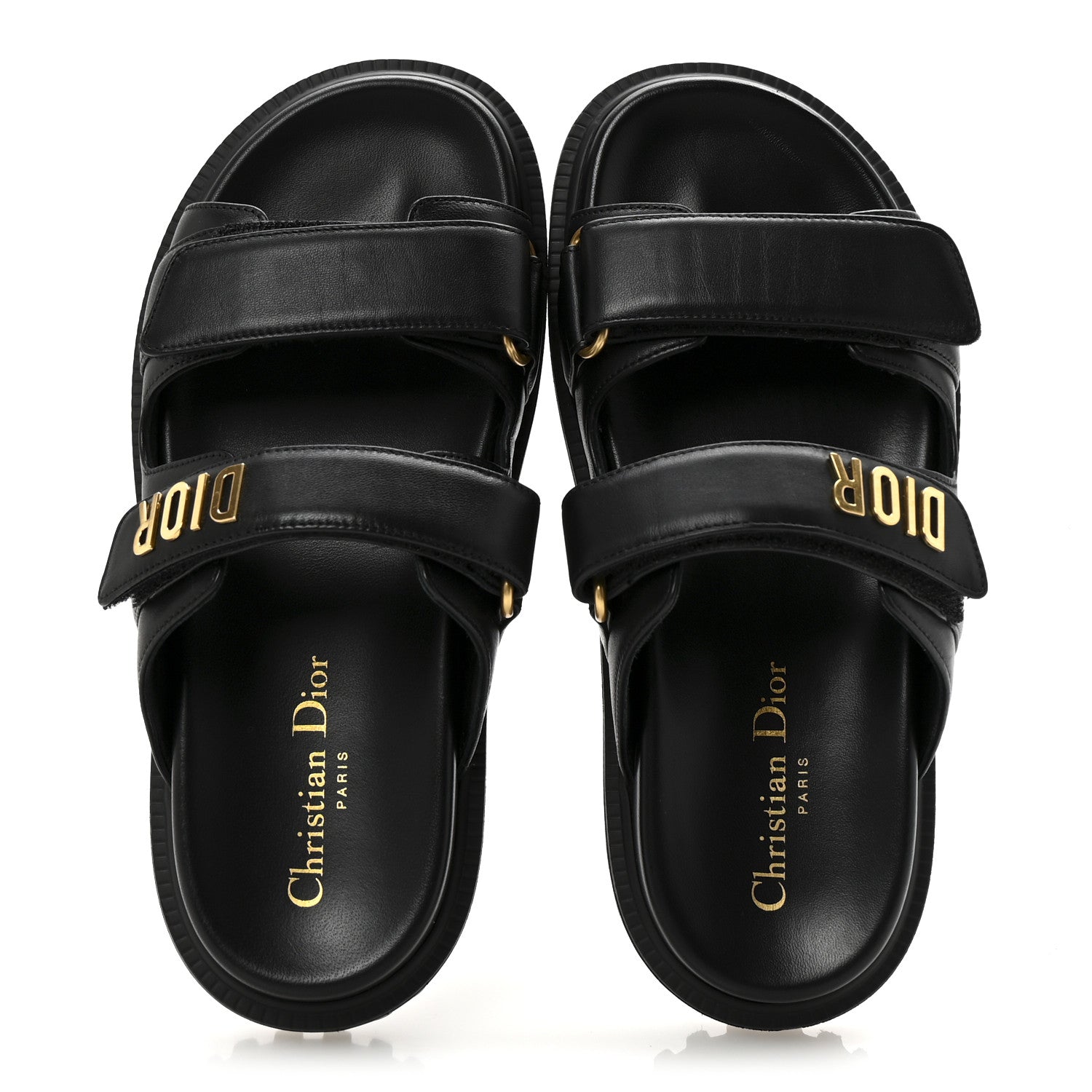 Christian Dior Lambskin Dioract 10mm Slide Sandals 36 Black 2 of 9