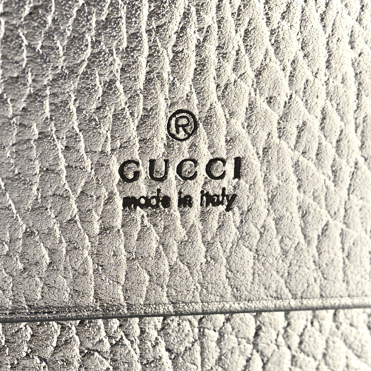 Gucci Metallic Calfskin GG Marmont Card Case Silver 7 of 8
