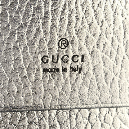 Gucci Metallic Calfskin GG Marmont Card Case Silver 7 of 8