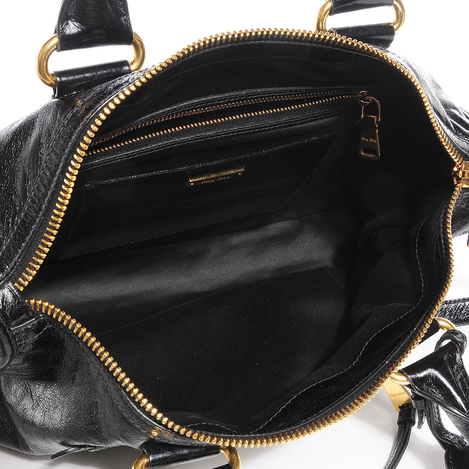 Miu Miu Vitello Shine Zip Tote Nero Black 5 of 10