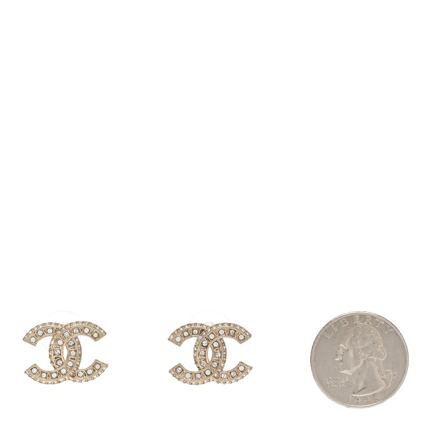 Crystal Timeless CC Earrings Light Gold