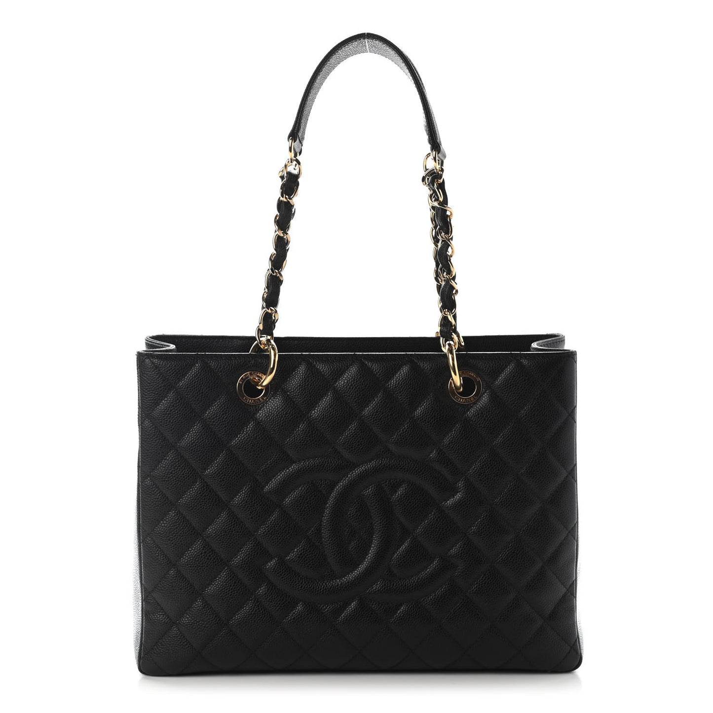 Caviar Quilted Grand Shopping Tote GST Black