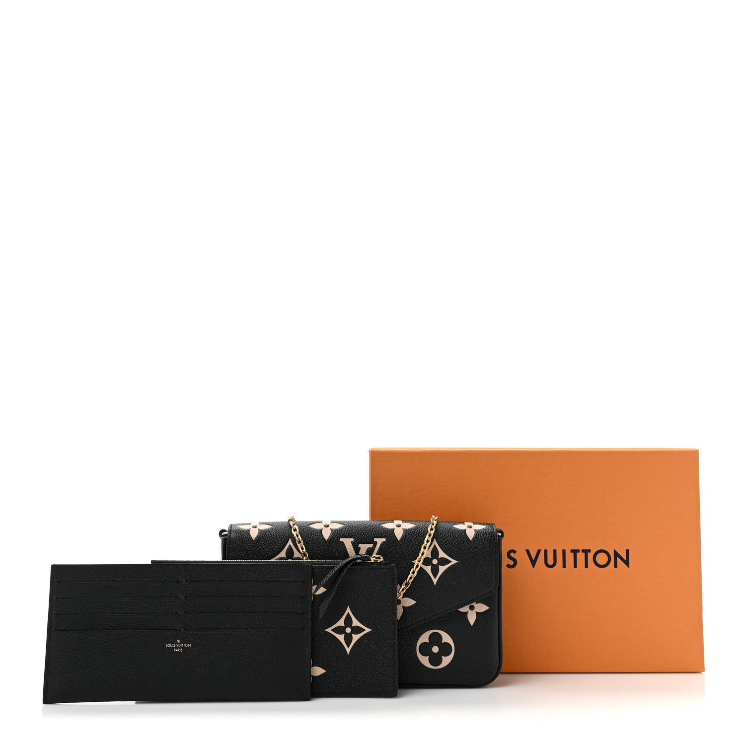 Louis Vuitton LOUIS VUITTON Empreinte Monogram Giant Felicie Pochette Black Beige 15 of 15