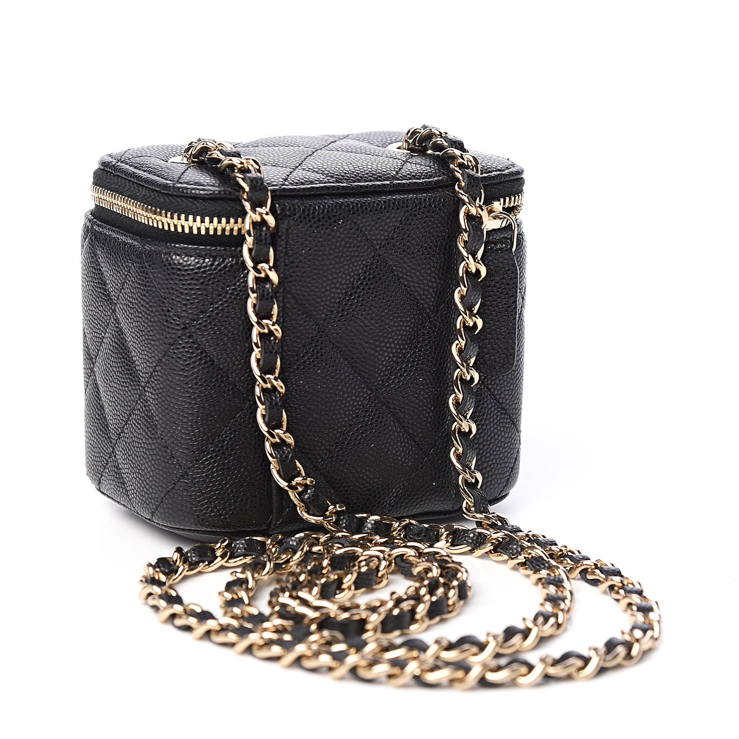 Chanel Caviar Quilted Mini Vanity Case With Chain Black 2 of 9