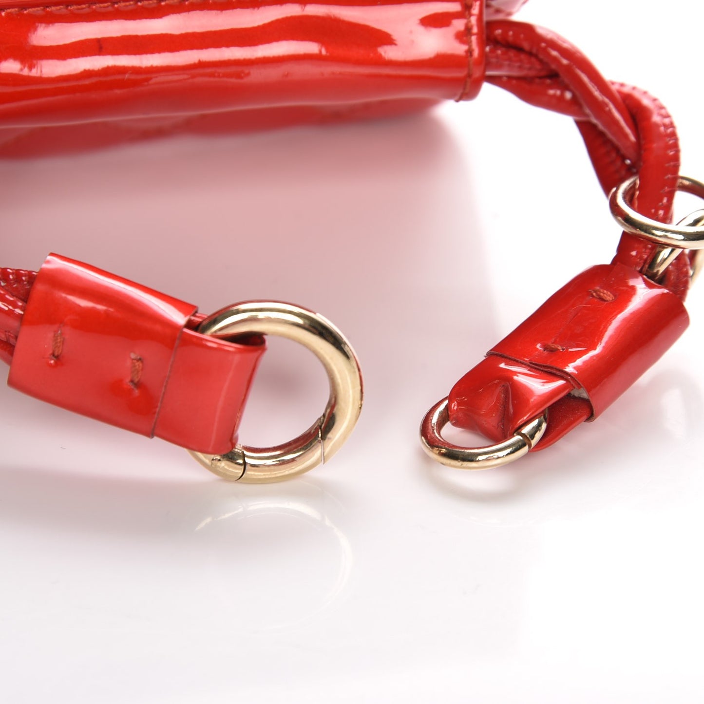 Patent Quilted 2.55 Ankle Wrist Bag Red
