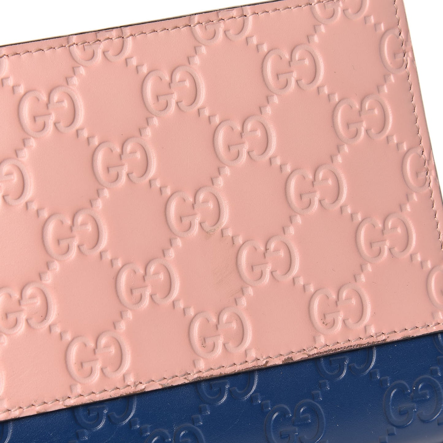 Guccissima Signature Bi-Color Bowy Chain Wallet Blue Dark Cipria