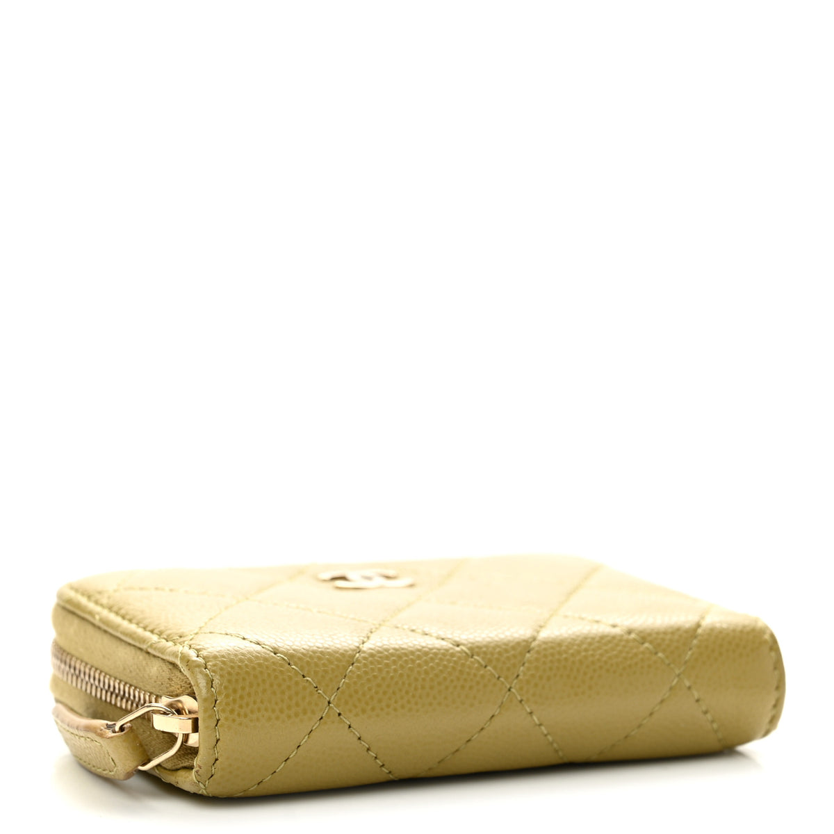 Chanel Caviar Quilted Zip Around Coin Purse Light Green 4 of 9
