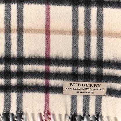 Burberry Cashmere Vintage Check Fringe Scarf Stone 3 of 4