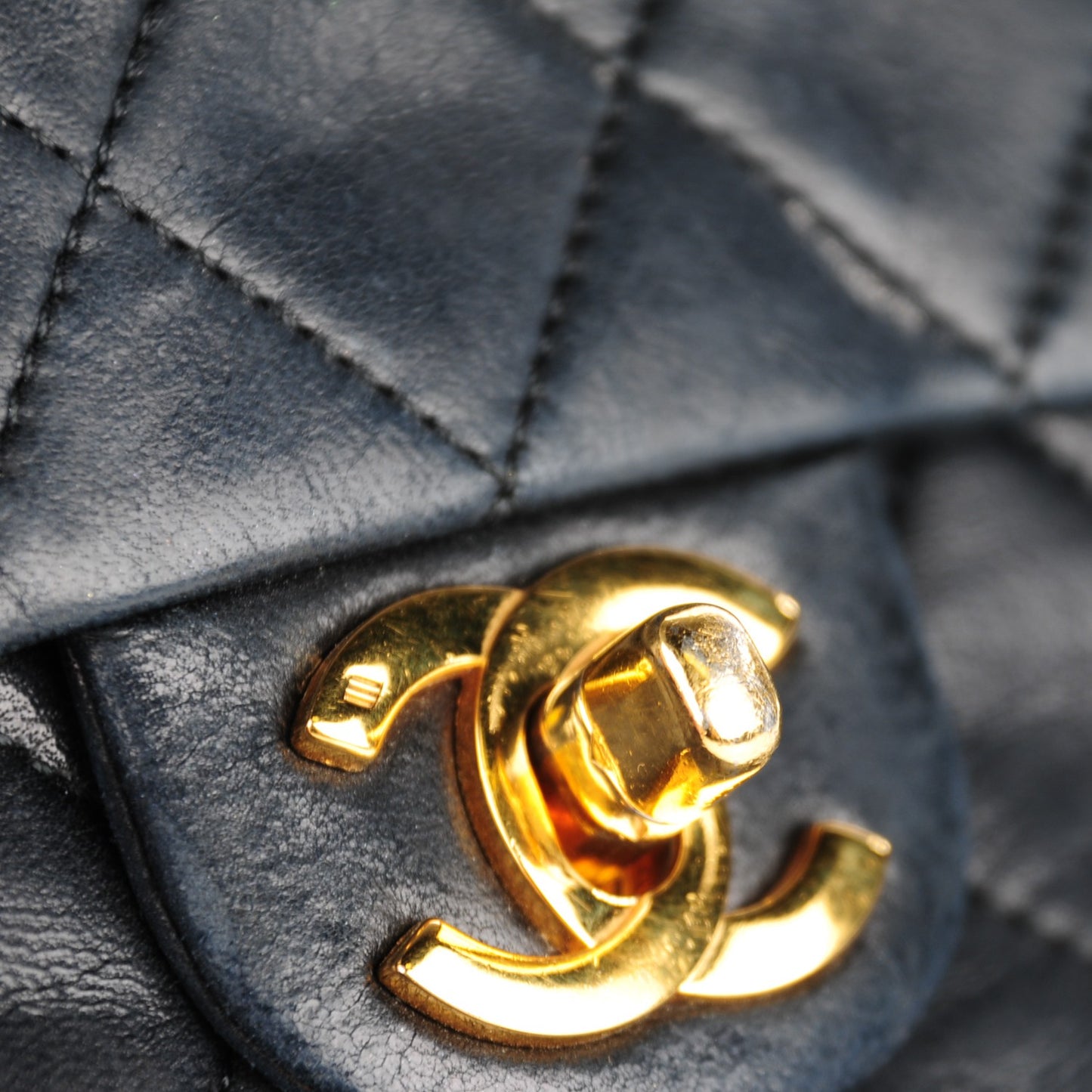 Lambskin Quilted Mini Square Flap Black