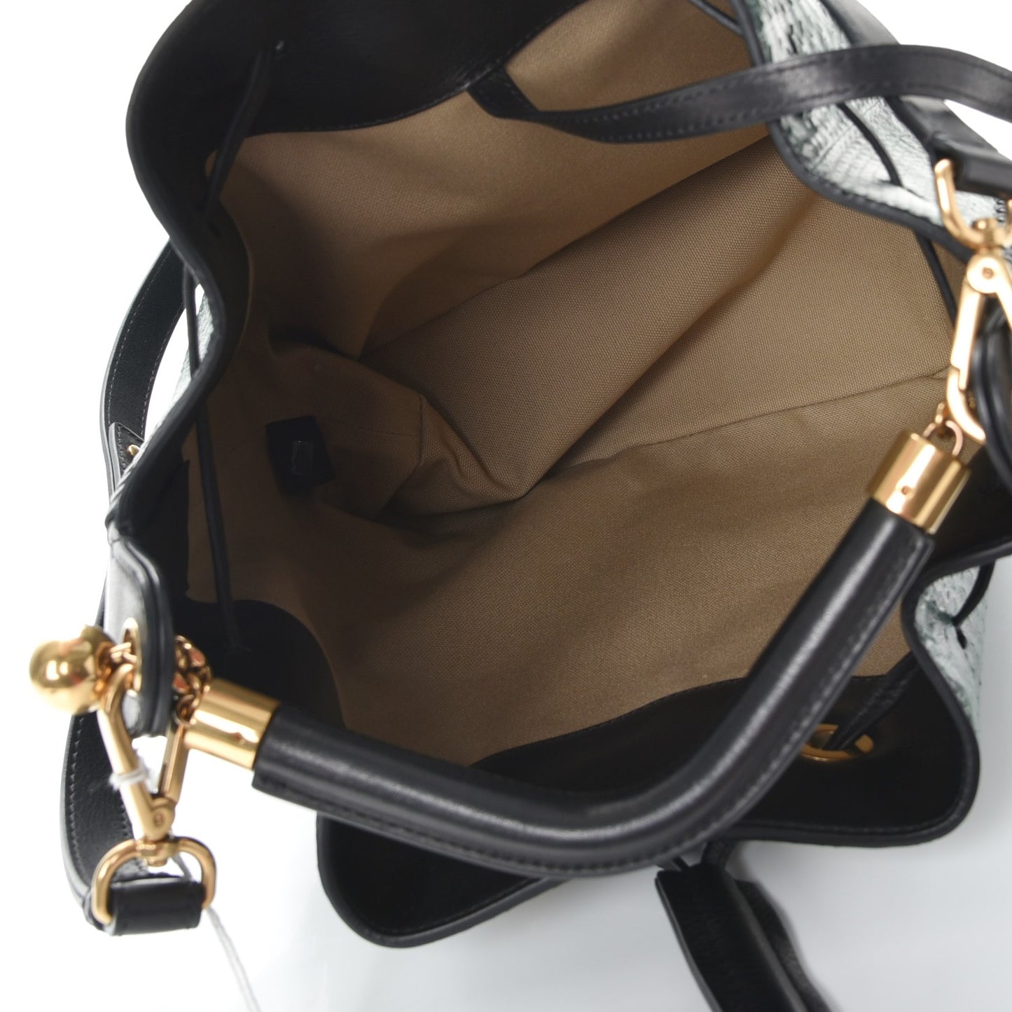 Python Gala Cross-Stitch Bucket Bag Intense Green