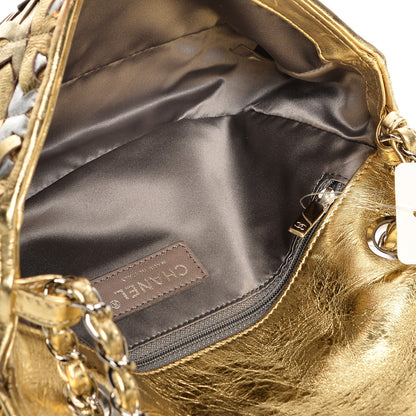 Chanel Metallic Crackled Calfskin Medium CC Mix Flap Gold 5 of 7