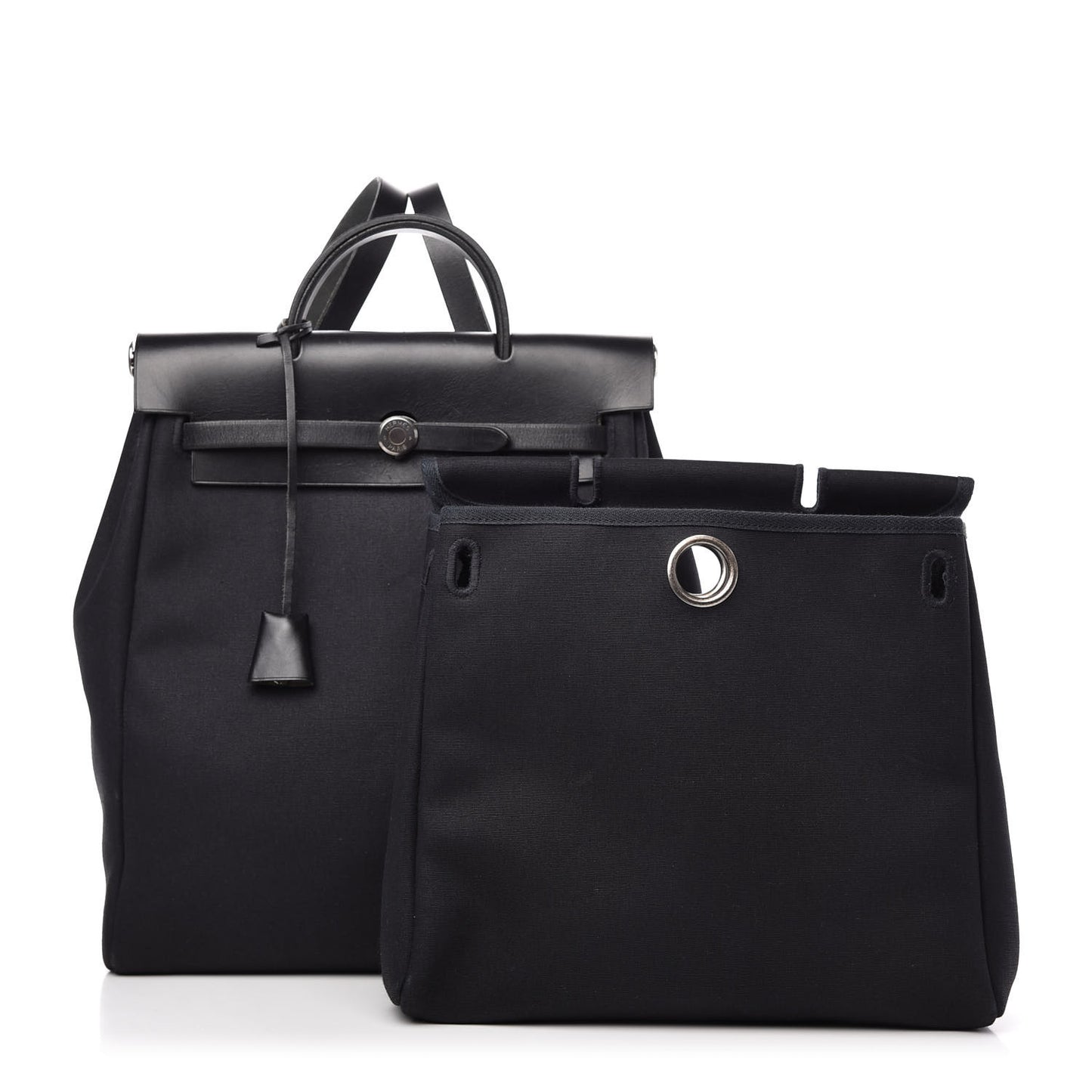 Toile Vache Calfskin Herbag 30 PM Backpack Black
