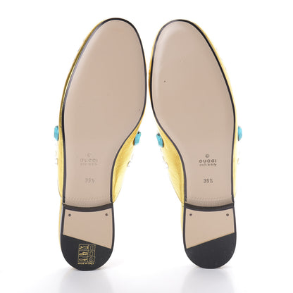 Gucci Metallic Nappa Crystal Womens Princetown Slippers 39.5 Gold 7 of 7