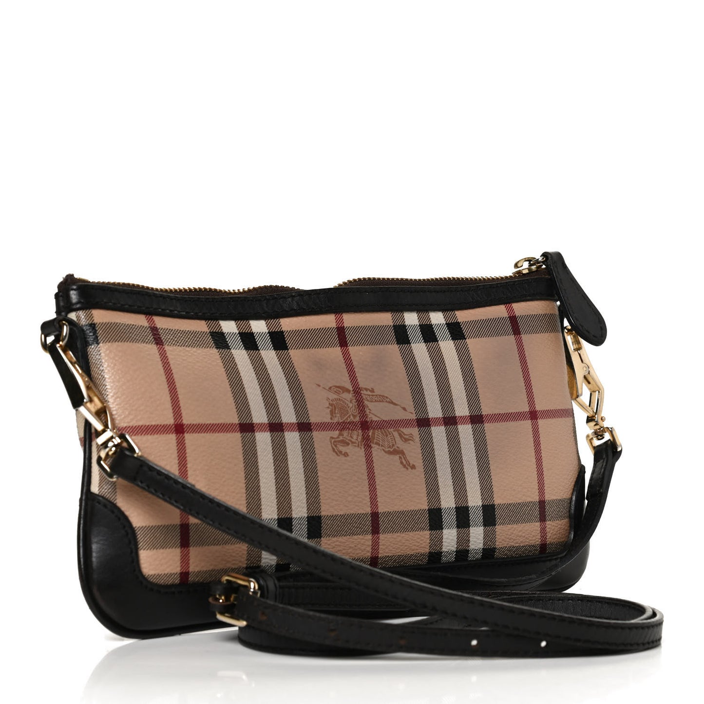 Haymarket Check Small Peyton Crossbody Clutch Bag Chocolate