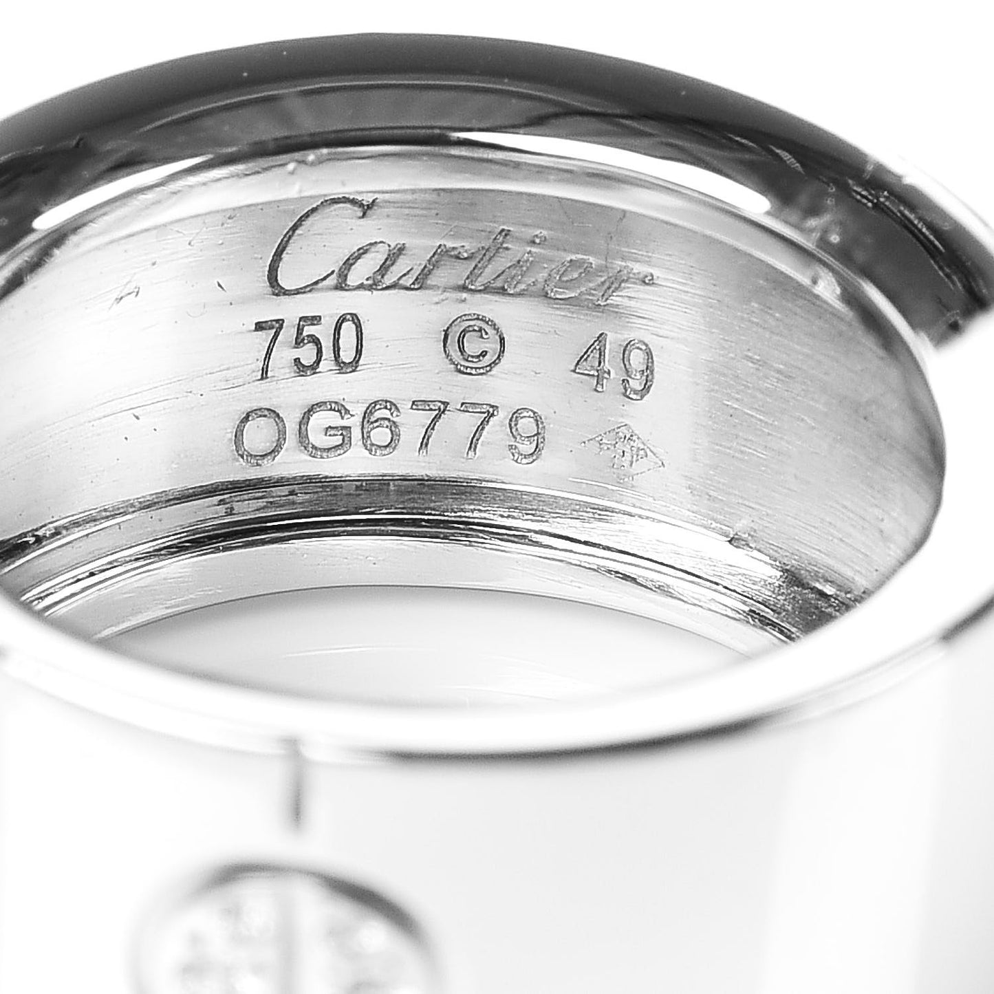 18K White Gold Diamond 10mm LOVE Ring 49 4.75