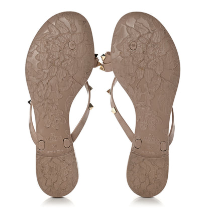 Valentino Garavani PVC Jelly Rockstud Bow Thong Sandals 38 Poudre 5 of 8