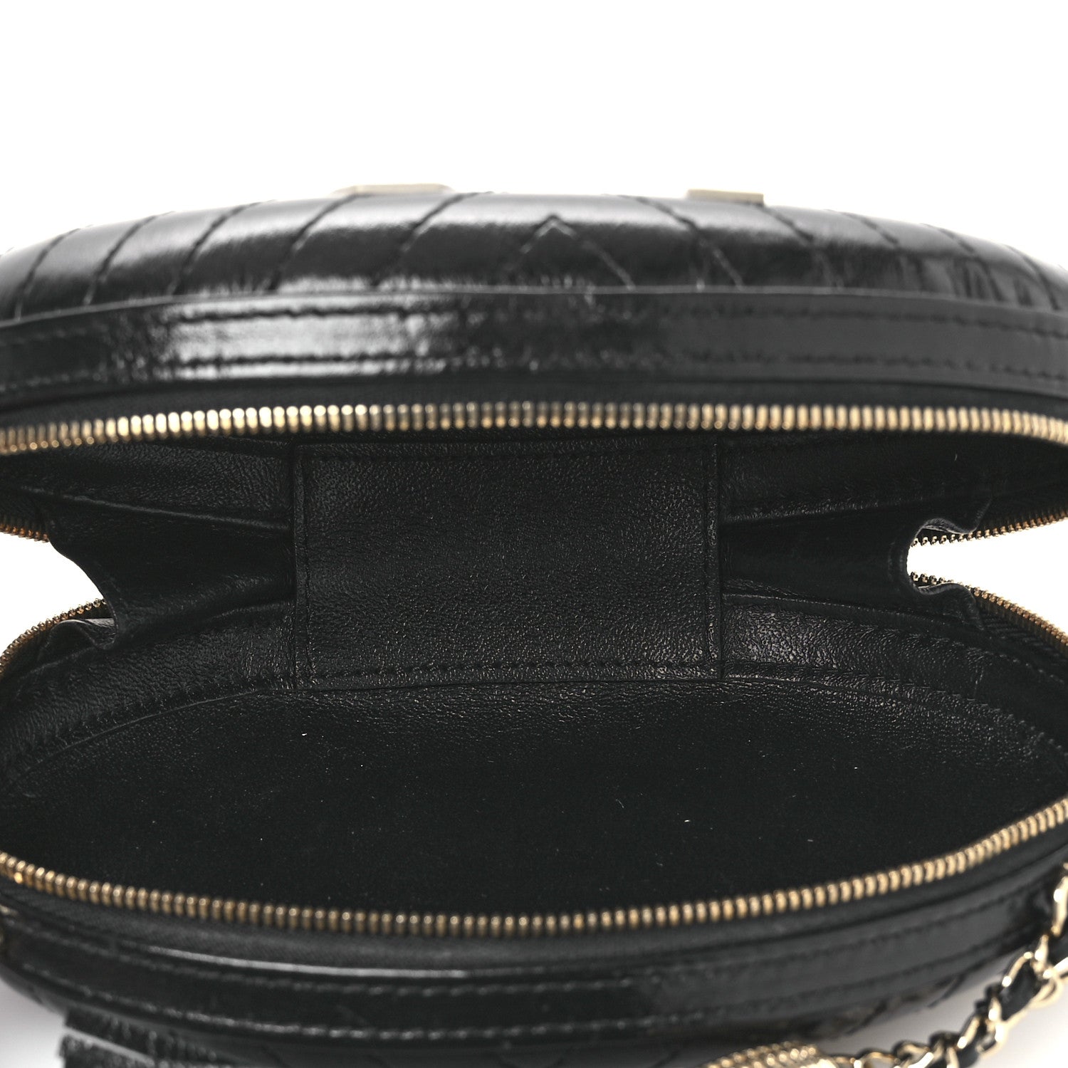 Chanel Lambskin Embroidered Chevron Quilted La Pausa Tassel Clutch Black 5 of 10