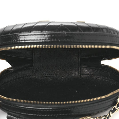 Chanel Lambskin Embroidered Chevron Quilted La Pausa Tassel Clutch Black 5 of 10