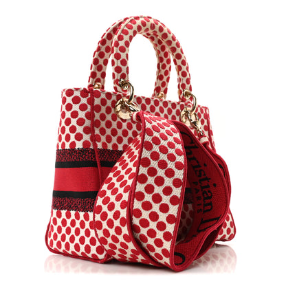 Christian Dior Canvas Medium DiorAmour Dots Lady D-Lite Red 3 of 10