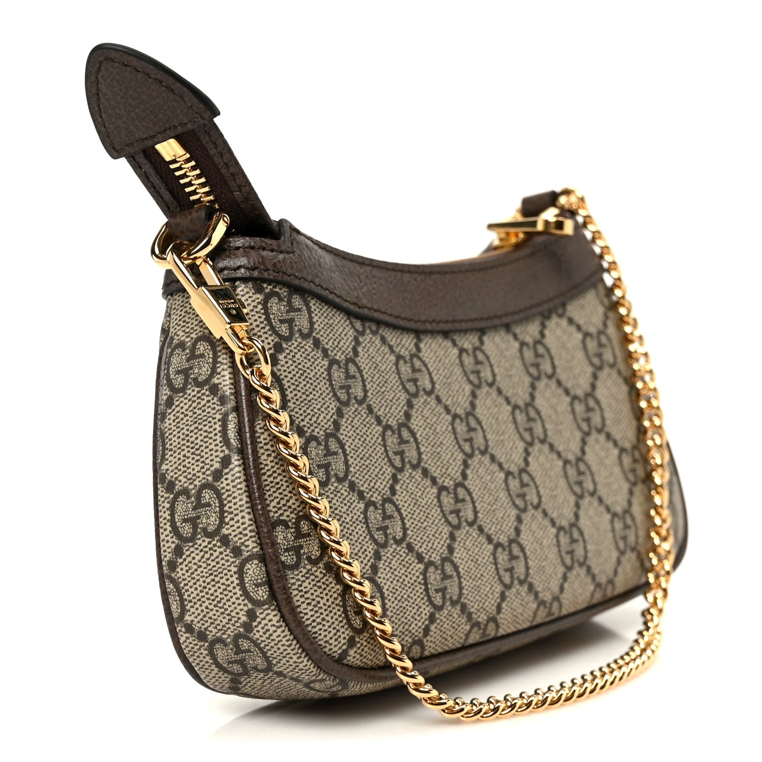 Gucci GG Supreme Monogram Textured Dollar Calfskin Mini Ophidia Chain Bag Beige Ebony 3 of 10