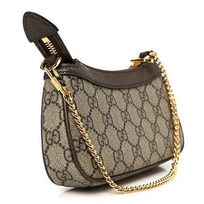 Gucci GG Supreme Monogram Textured Dollar Calfskin Mini Ophidia Chain Bag Beige Ebony 3 of 10