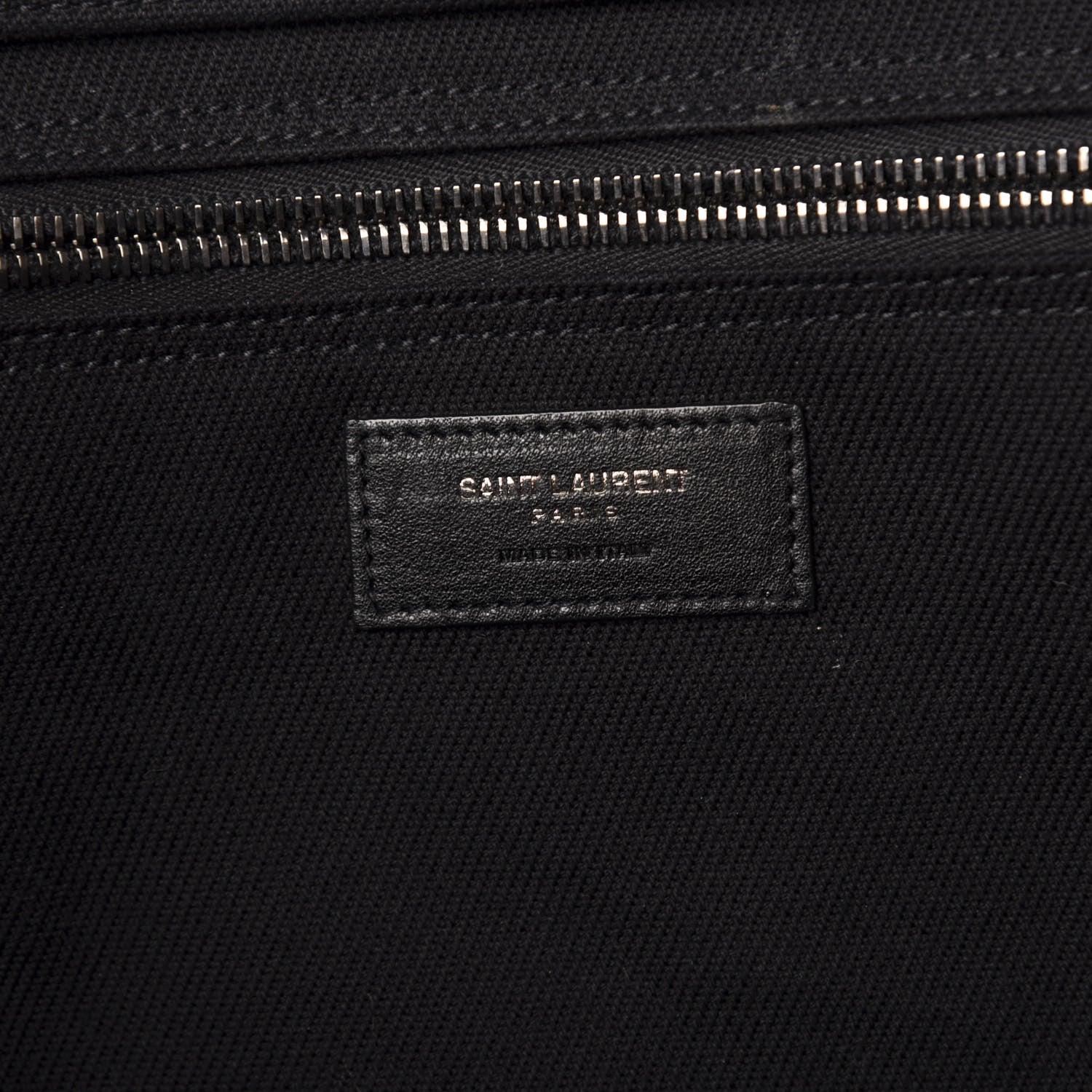 Saint Laurent Linen Calfskin Rive Gauche Tote Black 6 of 13