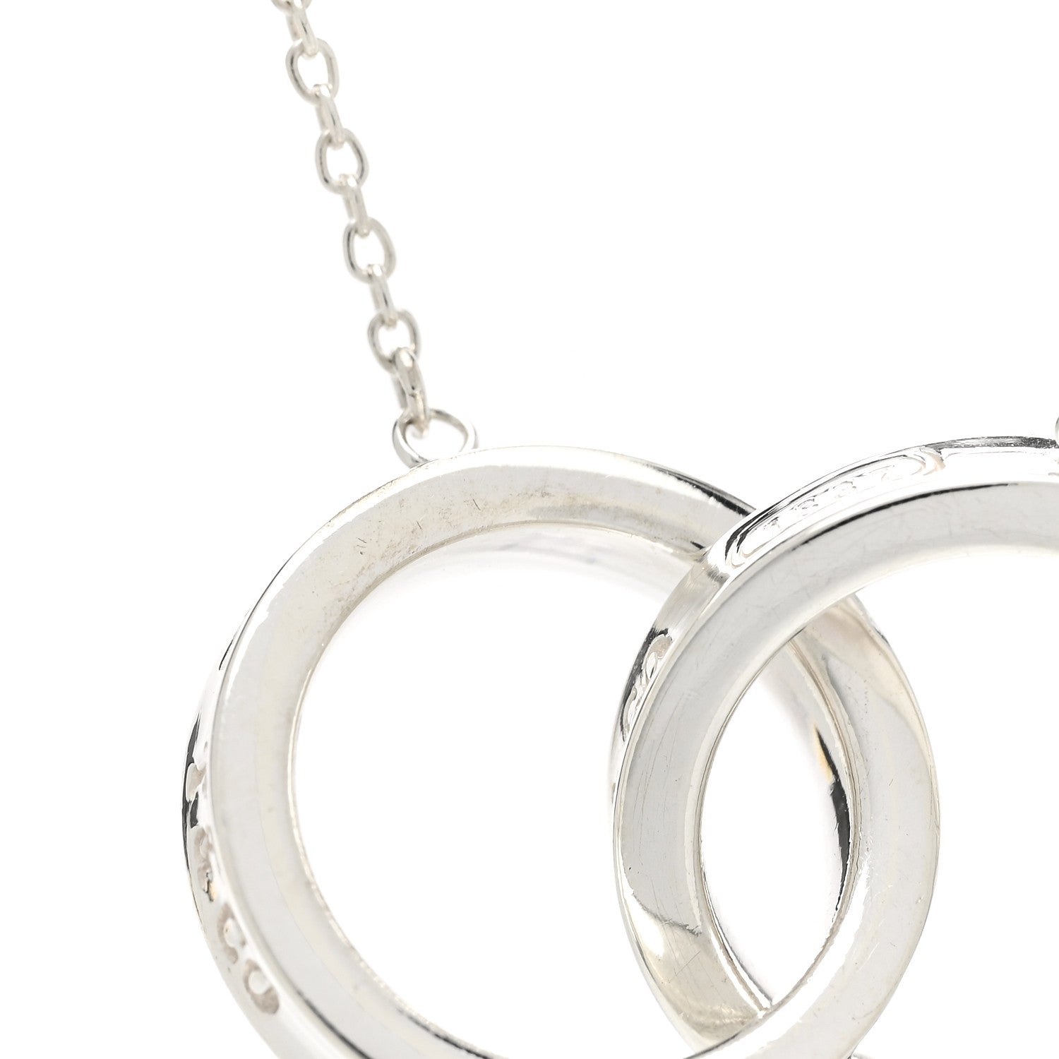 Tiffany Sterling Silver 1837 Interlocking Circles Pendant Necklace 7 of 7