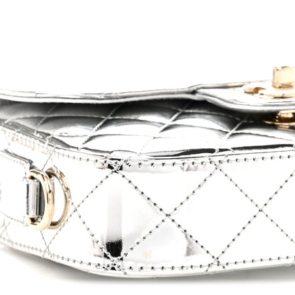 Chanel Mirror Calfskin Metallic Calfskin Quilted Hollywood Boulevard Mini Flap With Star Coin Purse Silver 9 of 11