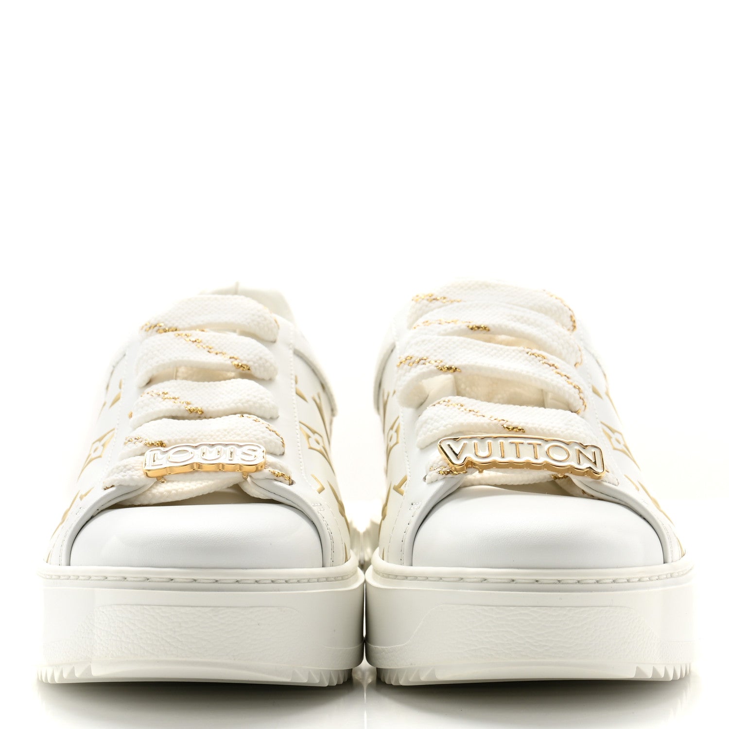 Louis Vuitton Monogram Time Out Sneakers 38 Gold 2 of 8