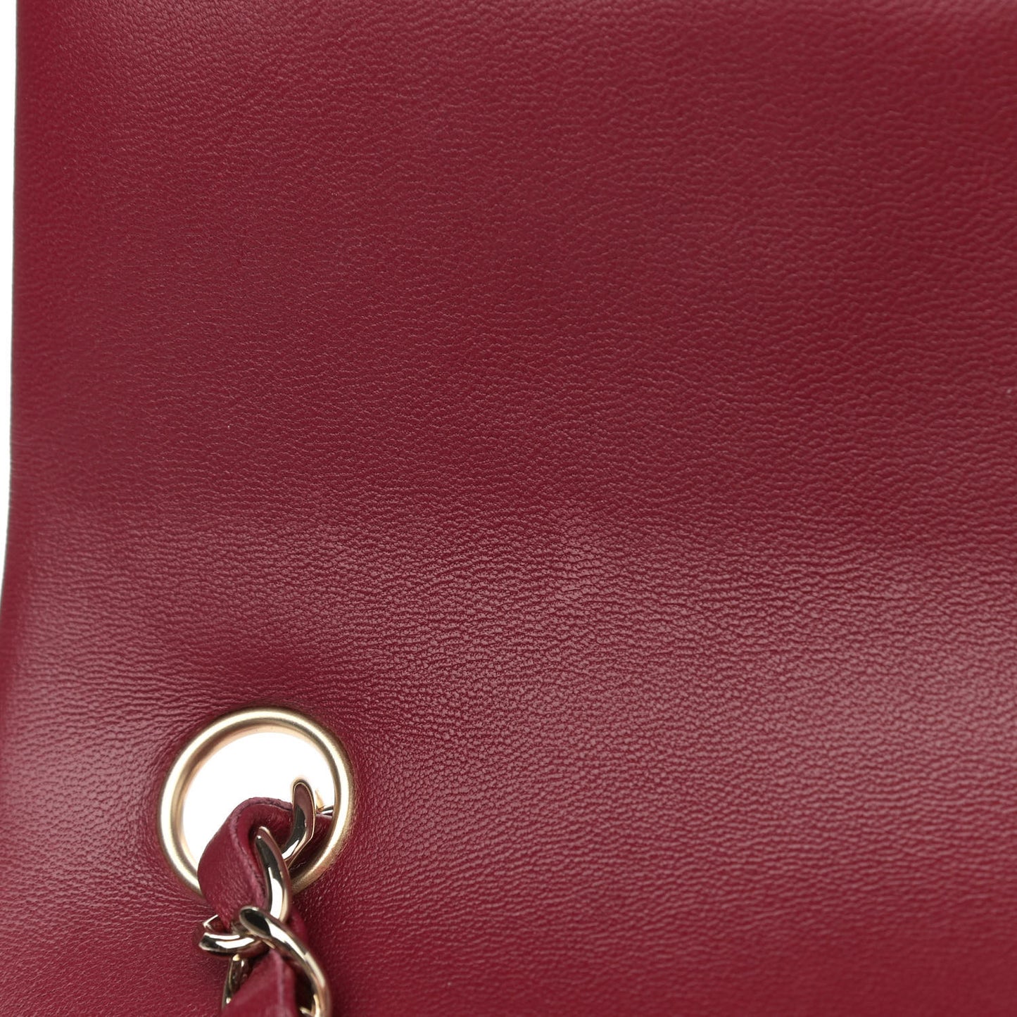 Lambskin Quilted Mini Rectangular Flap Burgundy