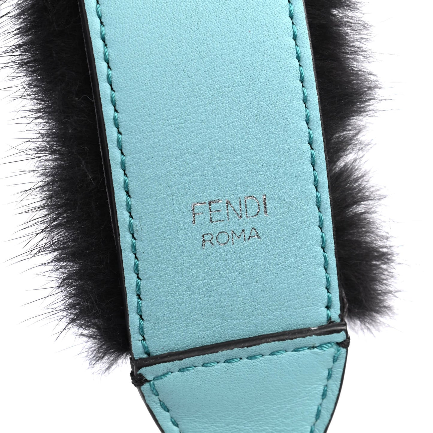 Mink Fur Strap You Blue Black