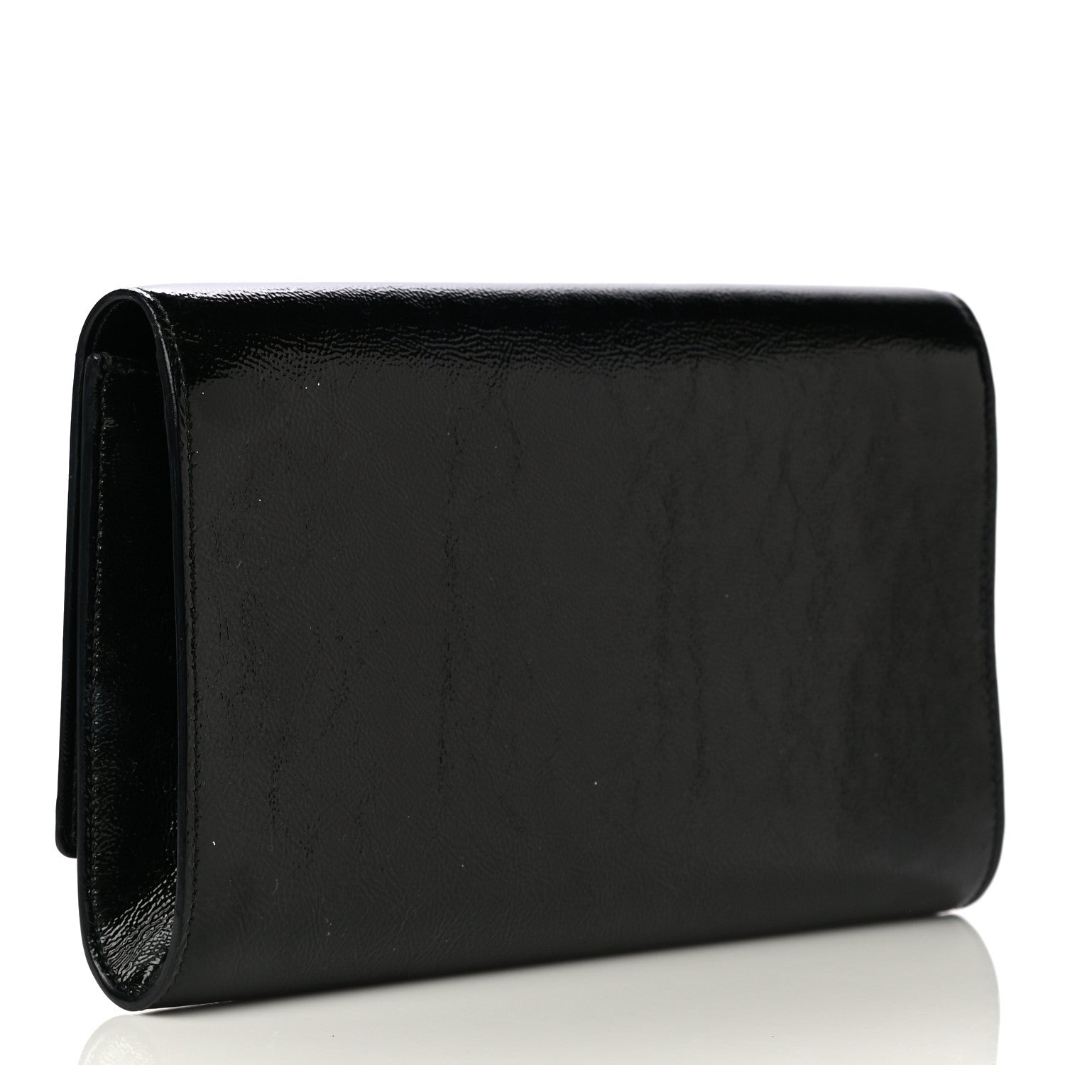 Saint Laurent Textured Patent Monogram Large Belle De Jour Clutch Black 3 of 13
