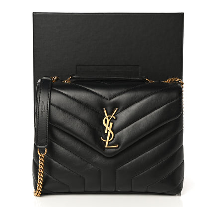 Saint Laurent Calfskin Y Quilted Monogram Small Loulou Chain Satchel Black 14 of 14