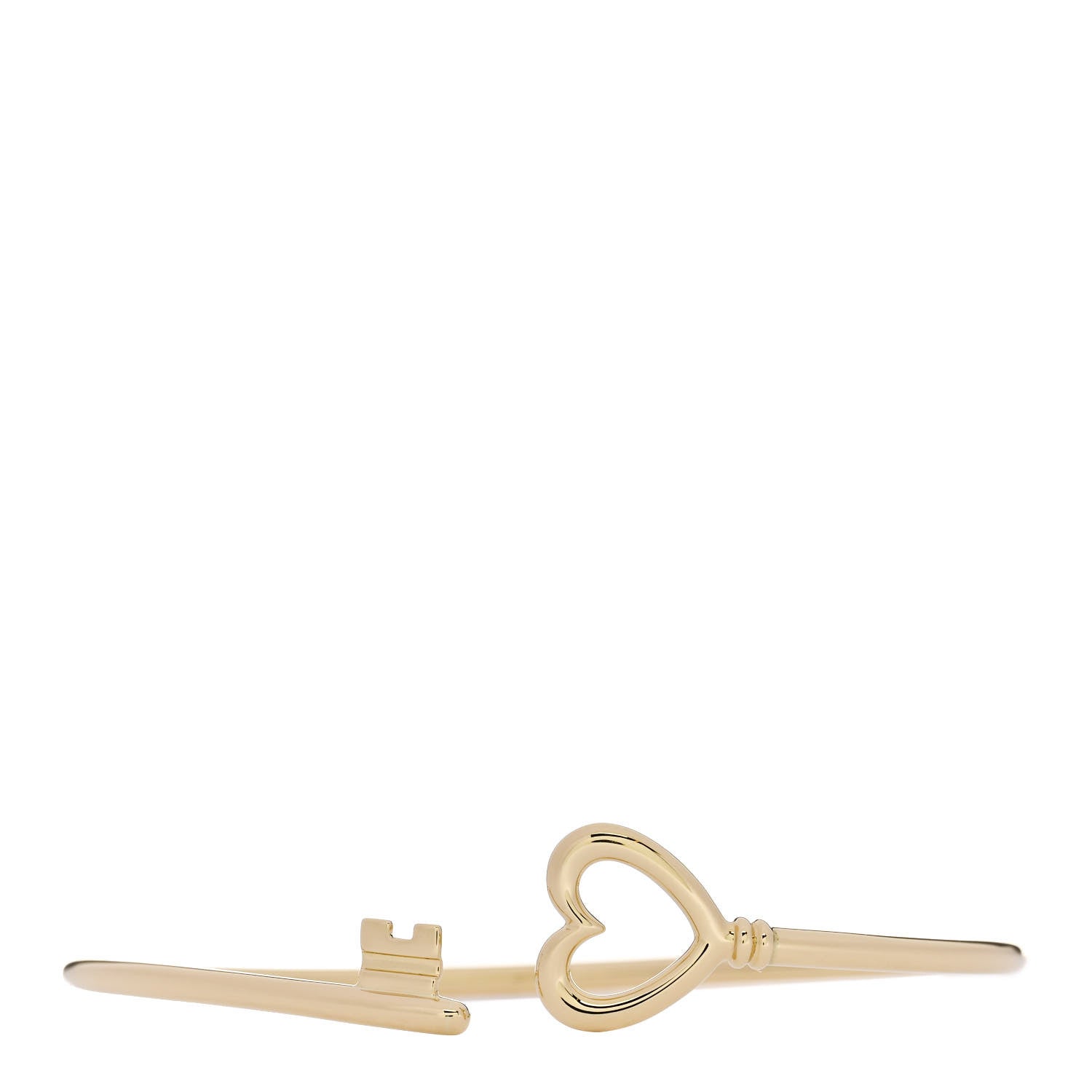 Tiffany 18K Yellow Gold Wire Heart Key Bracelet 1 of 4