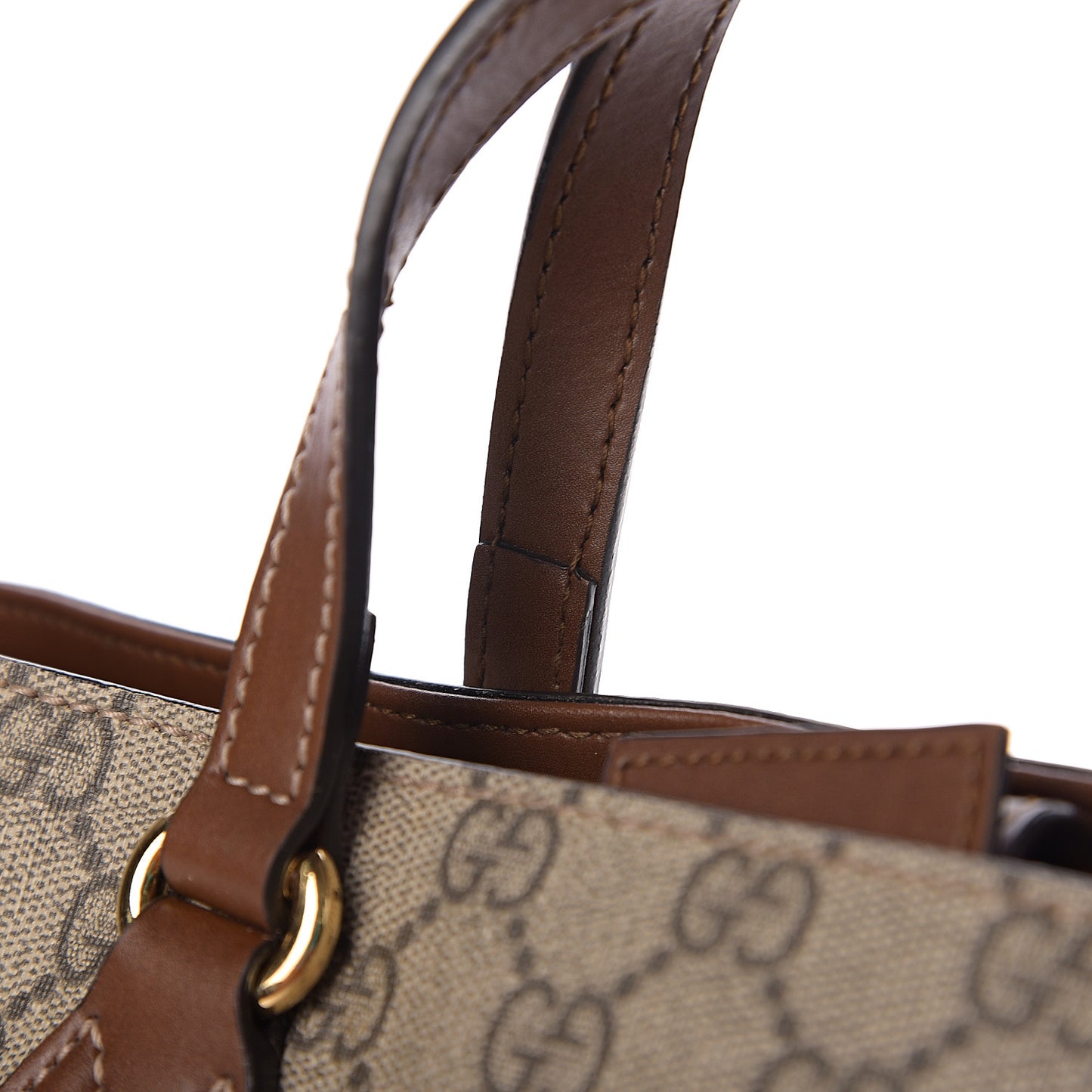 Soft GG Supreme Monogram Small Crossbody Tote Beige Cuir