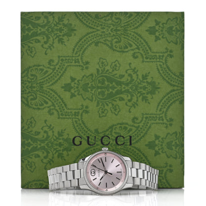 Gucci Stainless Steel Diamond 29mm G-Timeless Quartz Watch Pink 5 of 5