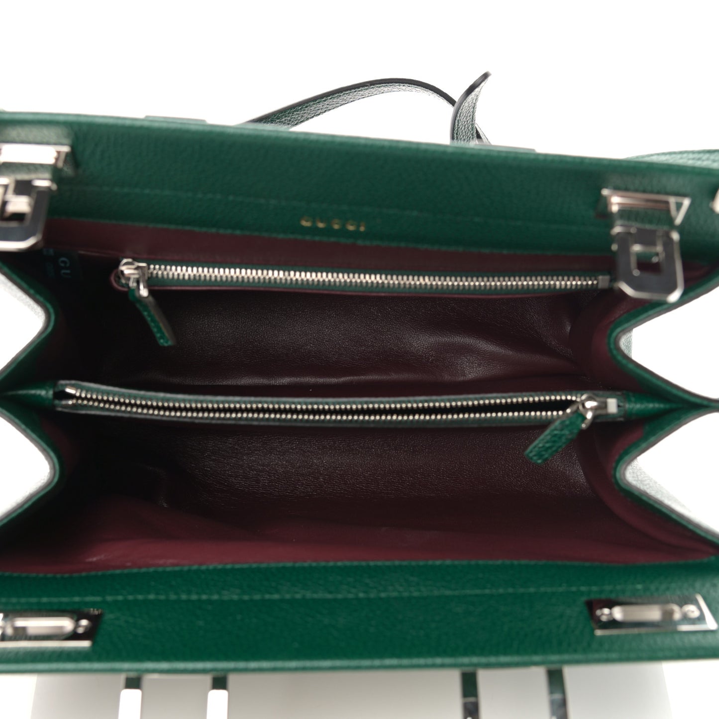 Grainy Calfskin Small Zumi Top Handle Bag Vintage Green