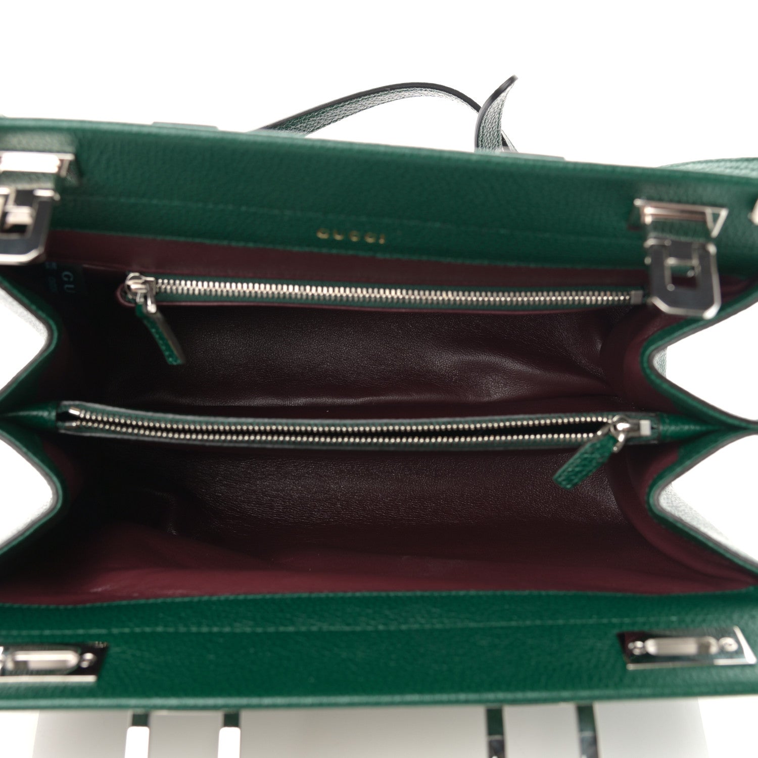 Gucci Grainy Calfskin Small Zumi Top Handle Bag Vintage Green 5 of 10