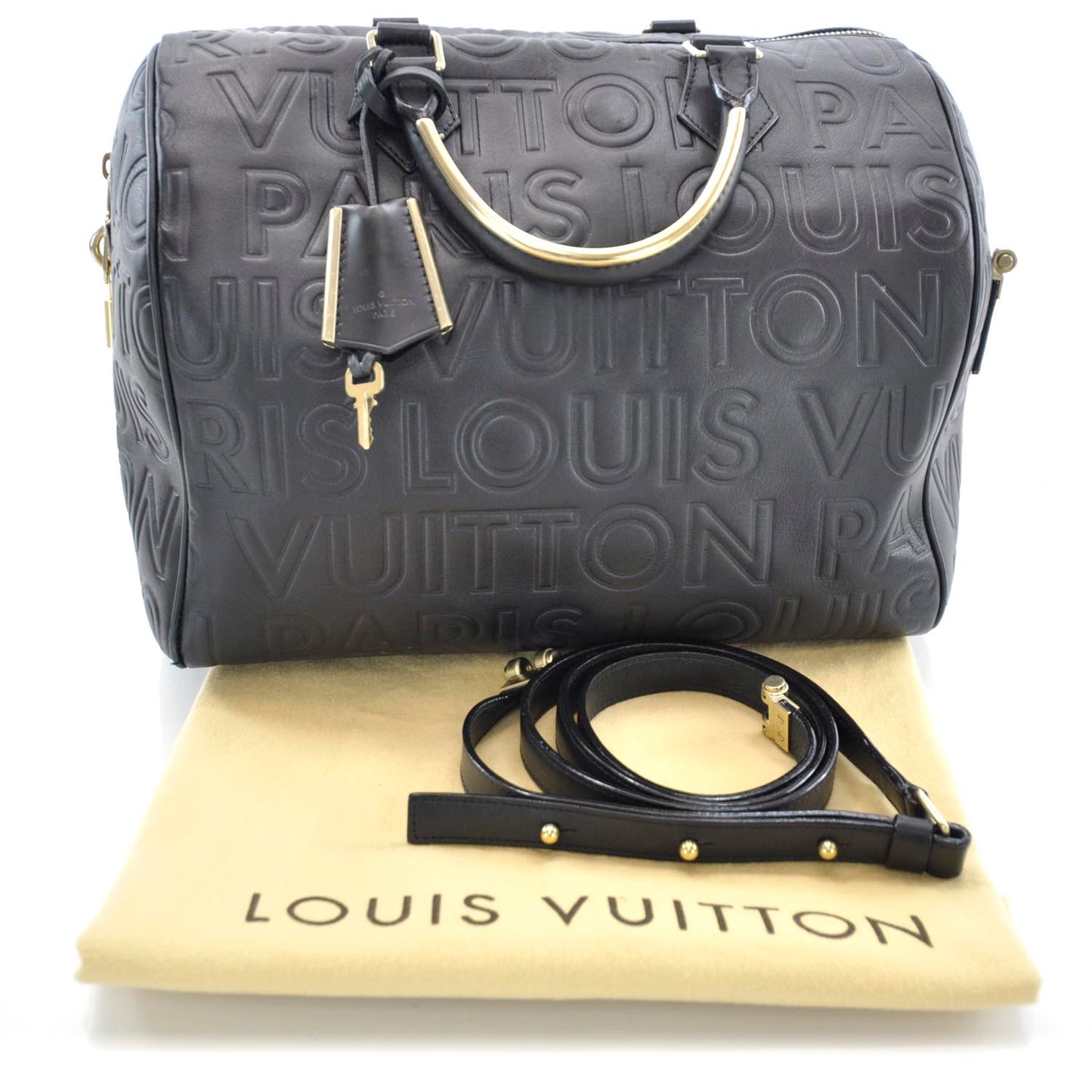 Calfskin Embossed Speedy Cube 30 Black