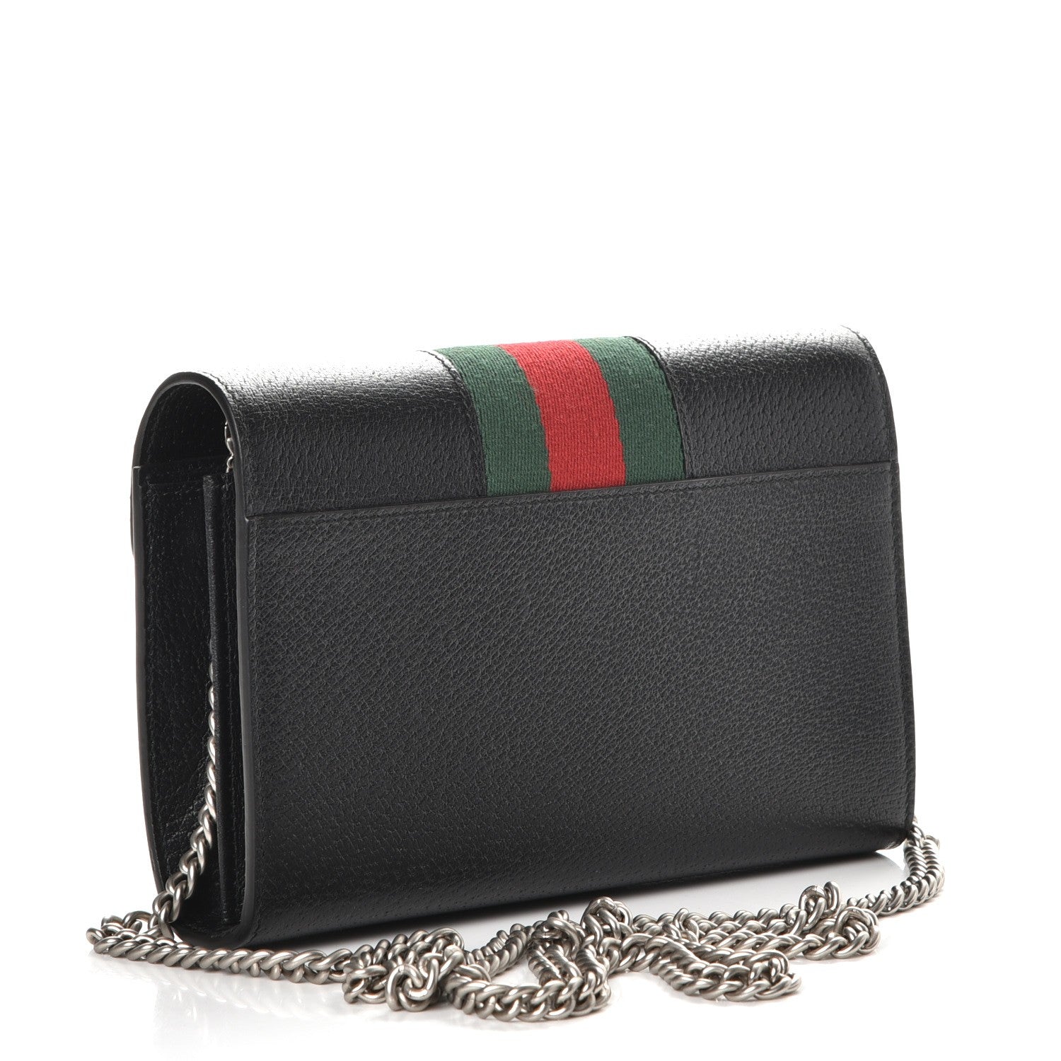 Gucci Calfskin Web Mini Dionysus Chain Wallet Black 3 of 8