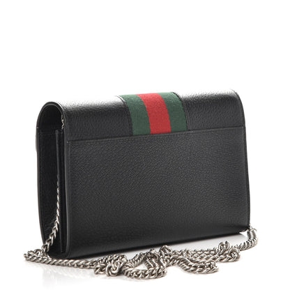 Gucci Calfskin Web Mini Dionysus Chain Wallet Black 3 of 8