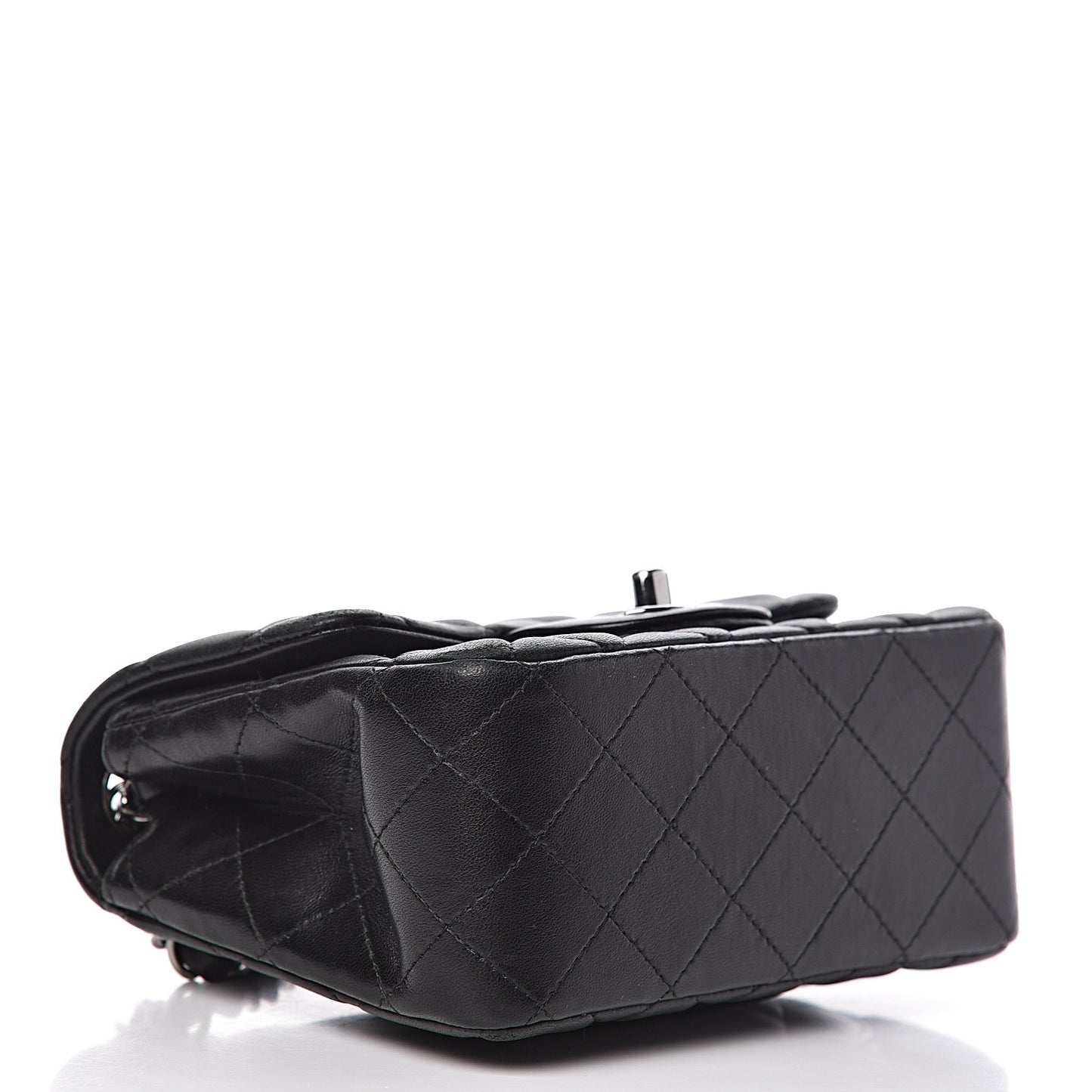 Lambskin Quilted Mini Square Flap Black