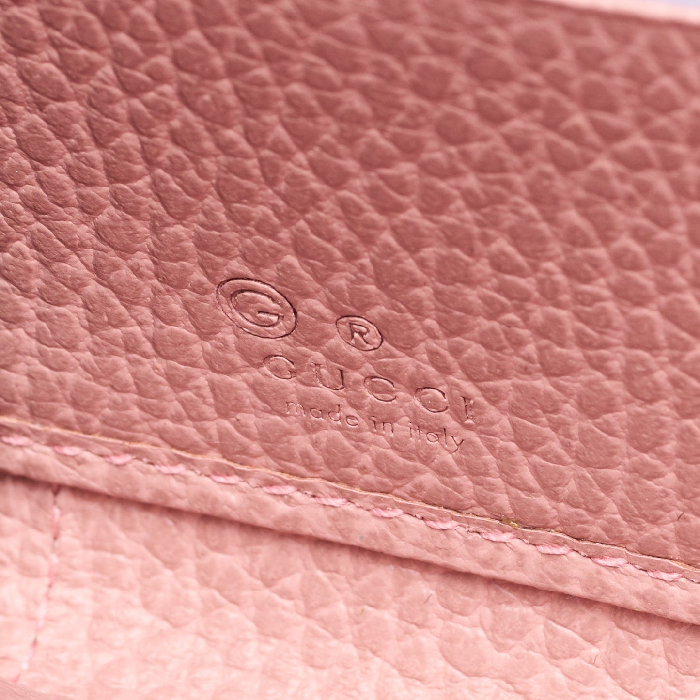 Monogram Dollar Calfskin Zip Around Wallet Beige Ebony Soft Pink