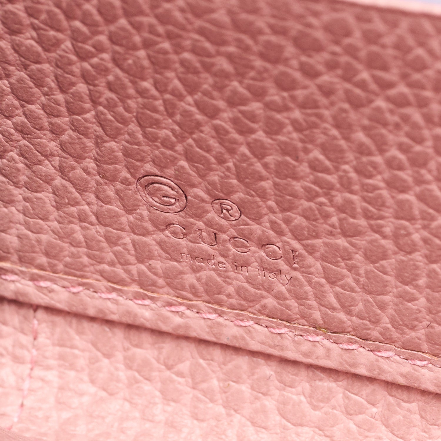 Gucci Monogram Dollar Calfskin Zip Around Wallet Beige Ebony Soft Pink 6 of 6