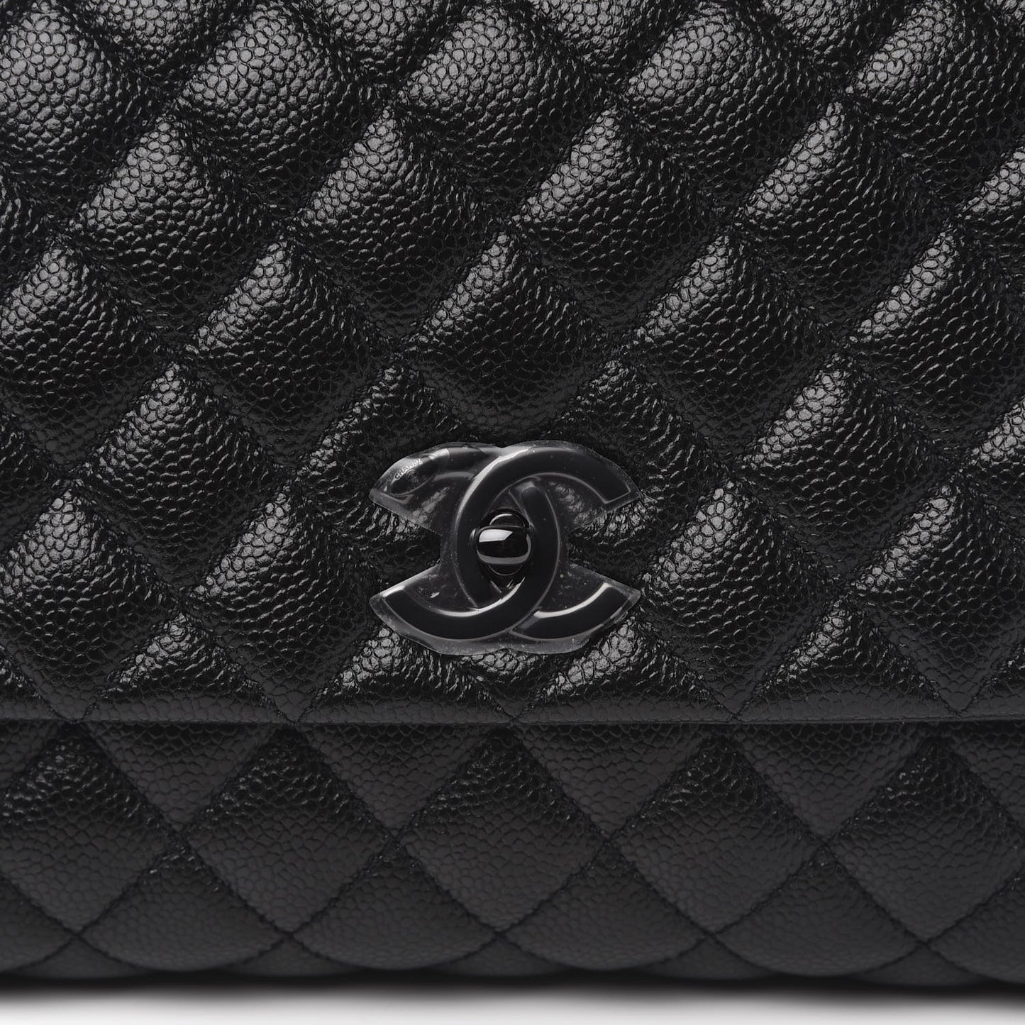 Caviar Quilted Small Coco Handle Flap So Black