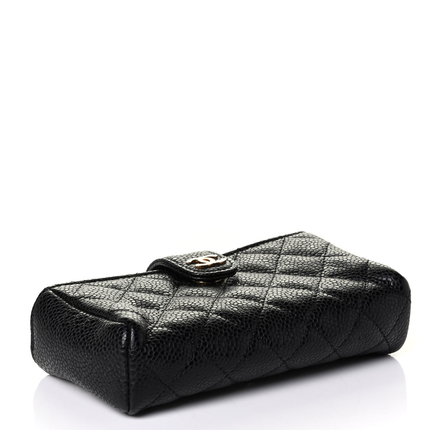 Chanel Caviar Quilted Mini Phone Holder Clutch Black 3 of 6